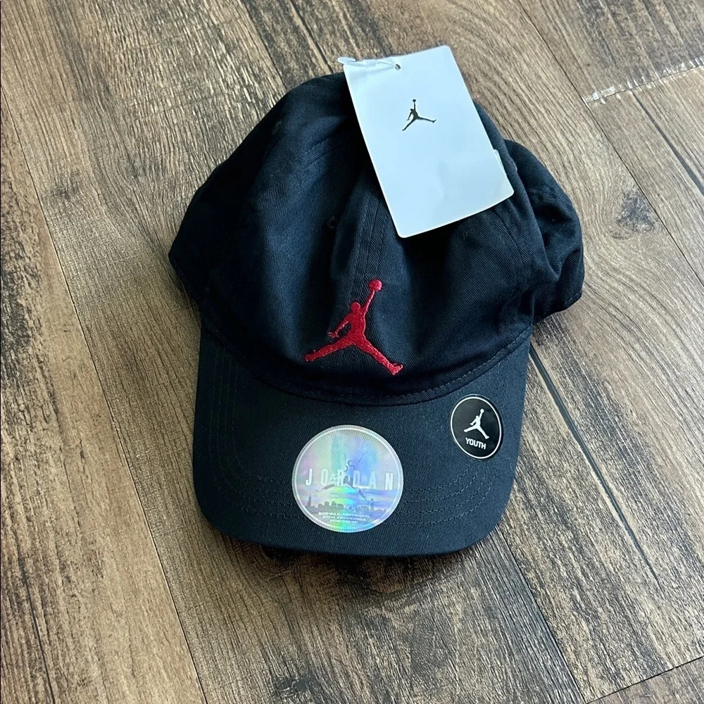 Jordan Black Cap with Red Emblem